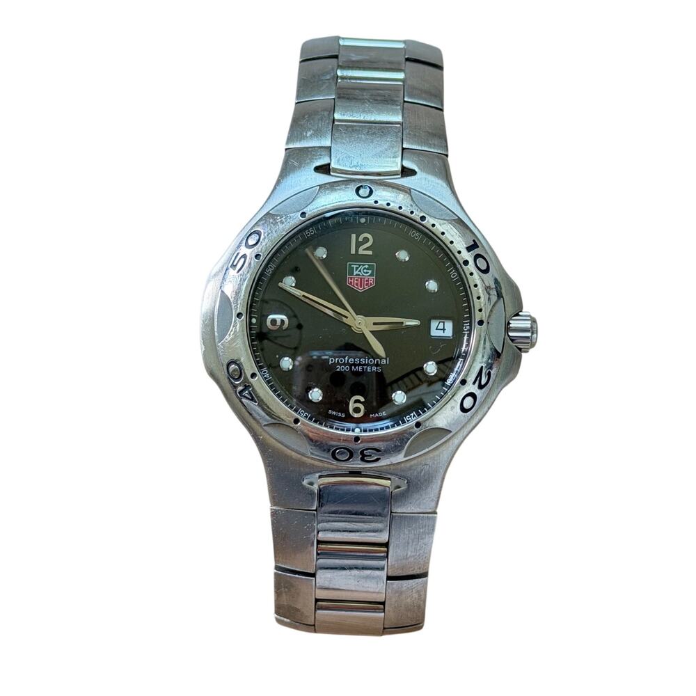 TAG Heuer Kirium Professional 200m Stainless Steel Black Dial Watch WL1012